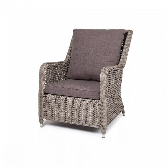 Плетеное кресло Гляссе 4SIS из искусственного ротанга (гиацинт), цвет графит фото 1