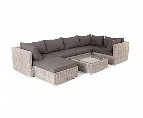 Лаунж-зона трансформирующаяся Лунго 4SIS из искусственного ротанга, цвет бежевый