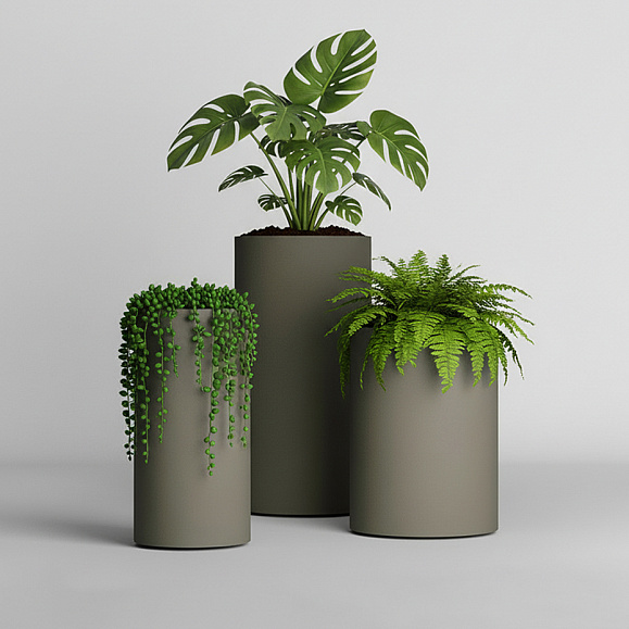 Кашпо Concretika Тюб Макси D40H60 Грине 7006 фото 5