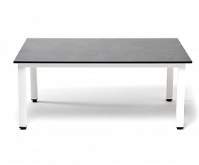 Канны журнальный столик из HPL 90х60, H40, каркас белый, цвет столешницы серый гранит