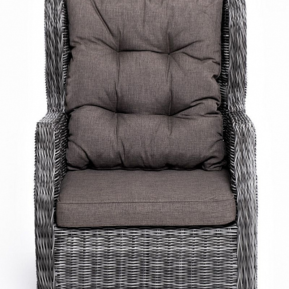 Плетеное кресло раскладное Форио 4SIS из искусственного ротанга, цвет графит фото 2