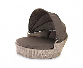 Плетеная кровать круглая Стильяно 4SIS из искусственного ротанга, цвет бежевый