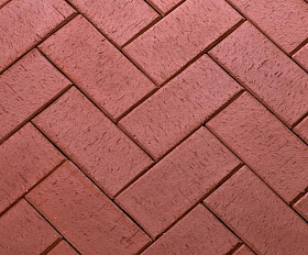 Тротуарная клинкерная брусчатка ЛСР Эдинбург 200х100х50 мм, темно-красный