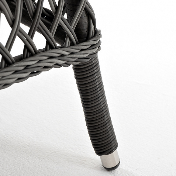 Эспрессо плетеный круглый стол, диаметр 118 см, цвет графит фото 3