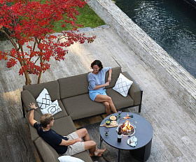 Комплект лаунж мебели Stockholm Brafritid, со столом-гриль, антрацит/серый, алюминий