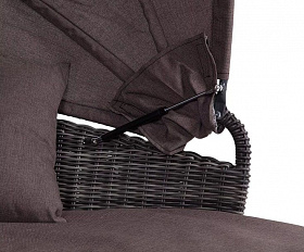 Плетеная кровать круглая Стильяно 4SIS из искусственного ротанга, цвет графит