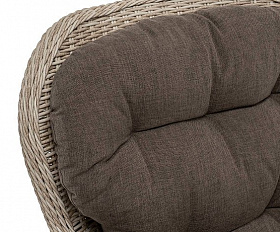 Плетеное кресло Алиса 4SIS из искусственного ротанга, цвет бежевый с подушками