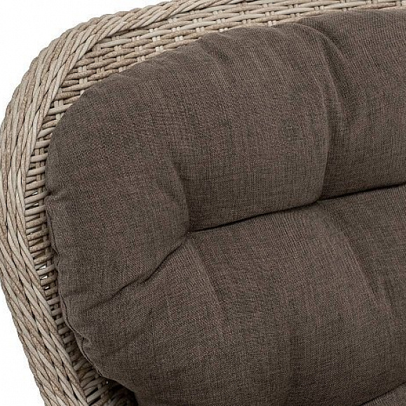 Кресло Алиса 4SIS плетеное, цвет бежевый с подушками фото 2