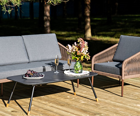 Канны лаунж-зона 5-местная плетеная из роупа (веревки), роуп коричневый