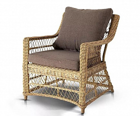 Кресло Гранд Латте 4SIS из искусственного ротанга, цвет соломенный