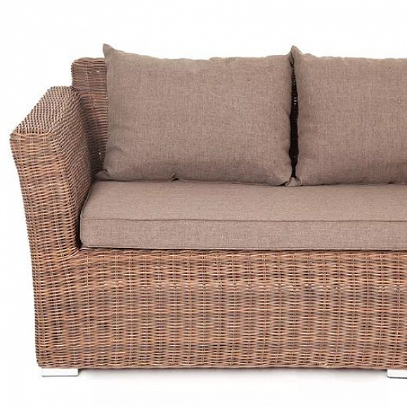 Диван трехместный Капучино 4SIS из искусственного ротанга, цвет коричневый фото 4