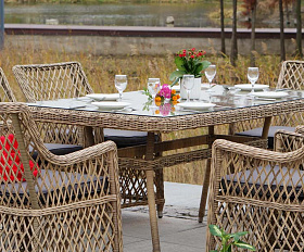 Плетеное кресло Латте 4SIS из искусственного ротанга, цвет соломенный