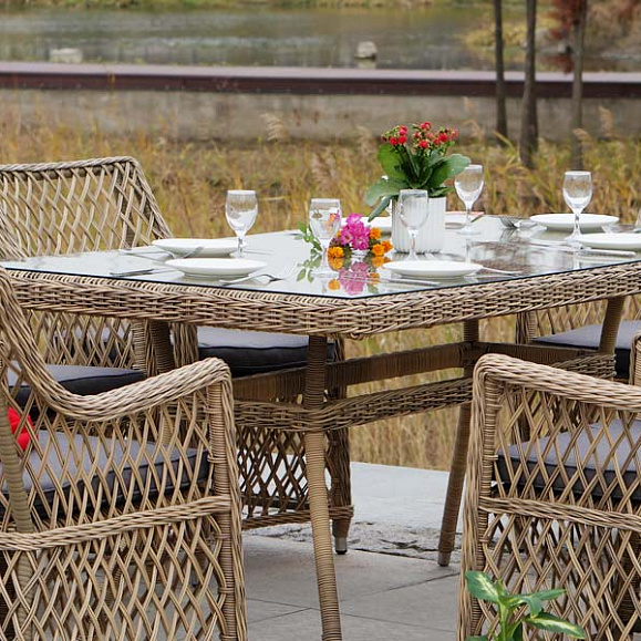 Плетеное кресло Латте 4SIS из искусственного ротанга, цвет соломенный фото 6