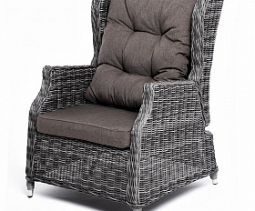 Плетеное кресло раскладное Форио 4SIS из искусственного ротанга, цвет графит