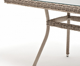 Латте плетеный стол из искусственного ротанга 200х90см, цвет бежевый