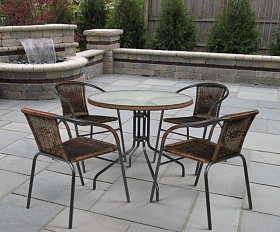 Комплект плетеной мебели Николь-1B CDC02/080RR-D80 Brown (4+1)
