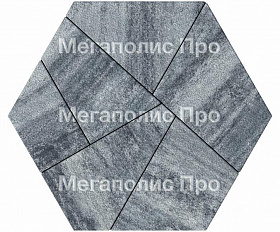 Тротуарная плитка Выбор Оригами Б.4.Фсм.8 80 мм Листопад Гранит Антрацит