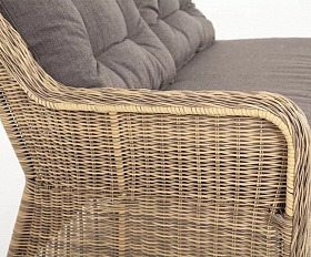 Правый модуль дивана Бергамо 4SIS из искусственного ротанга, цвет соломенный