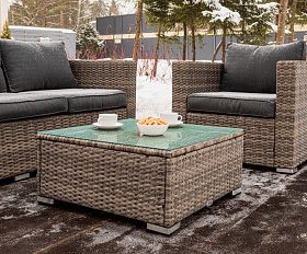 Лаунж-зона Karl Royal Family из искусственного ротанга с трёхместным диваном, цвет серый