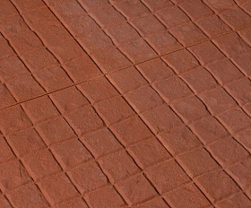 Тротуарная плитка Квадрат 342 механический завод 500х500х40 мм Клетка, цвет Красный