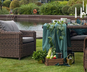 Кресло Кон Панна 4SIS из искусственного ротанга, цвет коричневый