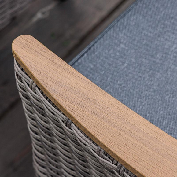 Угловой комплект Zorro Wood Royal Family из искусственного ротанга, цвет серый фото 11