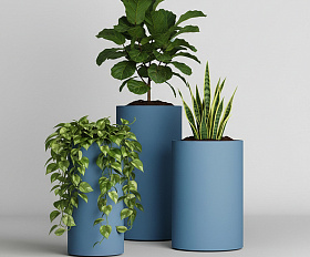 Кашпо Concretika Тюб Макси D40H60 Блю 5024