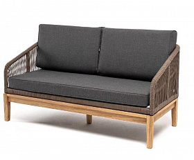 Диван двухместный Канны 4SIS из роупа (веревки), каркас дуб, цвет коричневый