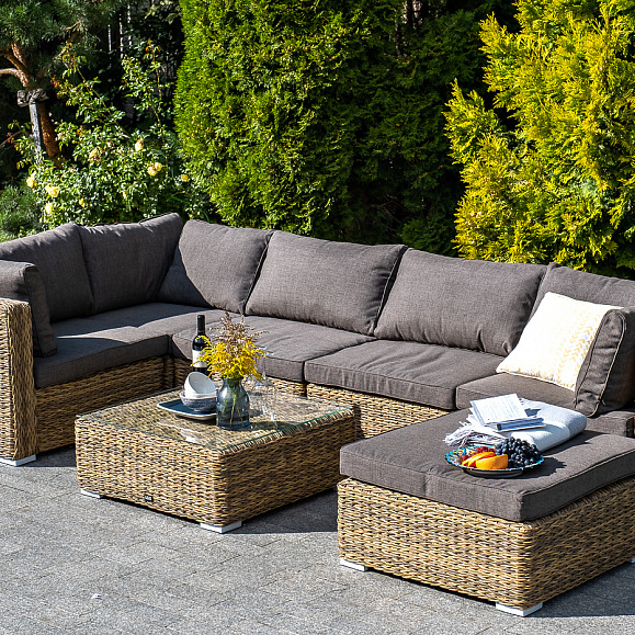 Лунго модуль диванный угловой с подушками, цвет соломенный (гиацинт) фото 7