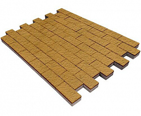 Тротуарная плитка Steinrus Прямоугольник Лайн 200х100х40 мм Желтый Бассировка