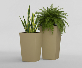 Кашпо Concretika Коник 40x40x70 Имбирный 1019