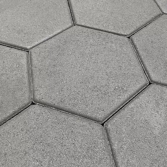 Тротуарная плитка Выбор Соты - Б.3.Ш.6 60 мм Стандарт Серый фото 1