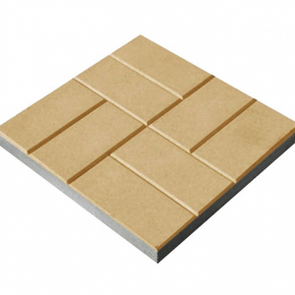 Тротуарная плитка 342 Механический завод Квадрат 500х500х70 мм, Бежевый фото 1