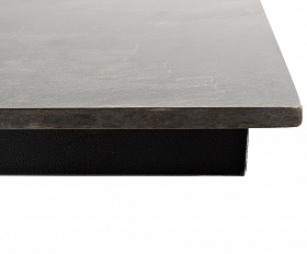 Каффе обеденный стол из HPL 140х70см, цвет серый гранит, подстолье двойное черное