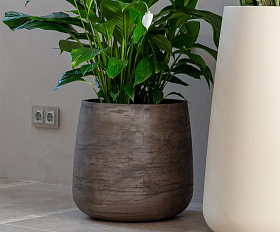 Кашпо Concretika Oval D30 H41 Concrete Grey Dark