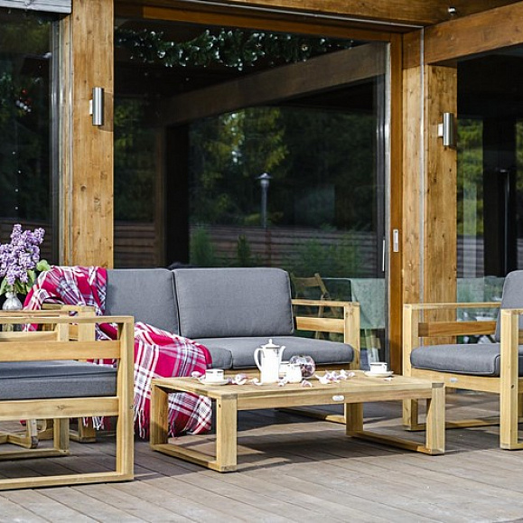 Диванный комплект из акации BOOKA с кофейным столом Joygarden фото 2