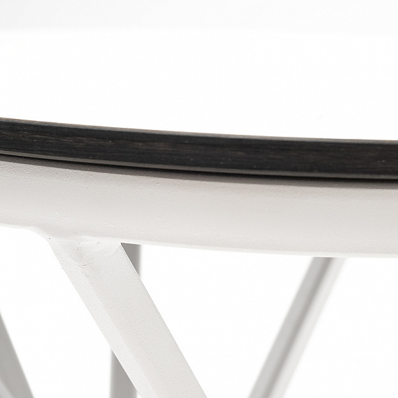 Сантьяго журнальный стол из HPL круглый Ø40 H55, каркас из стали белый, цвет столешницы молочный фото 3