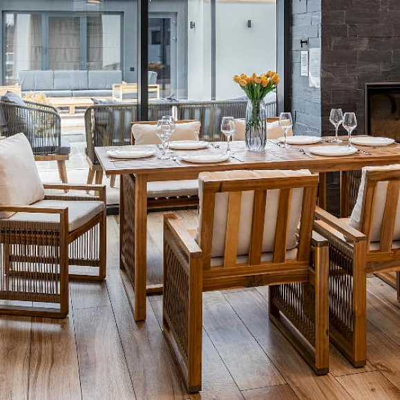 Обеденный комплект Grand Michelle Royal Family из дерева, цвет бежевый фото 5