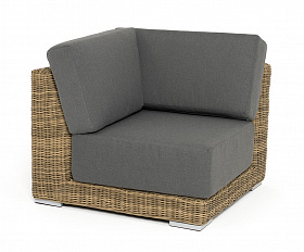 Капри модуль диванный угловой с подушками, цвет соломенный