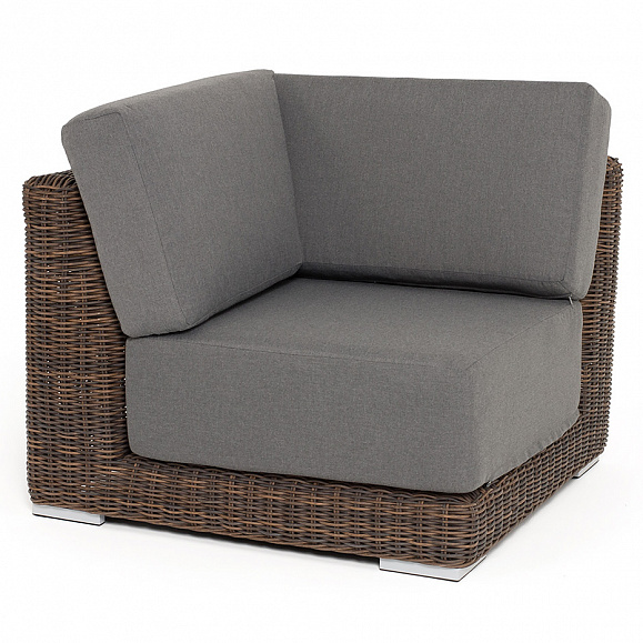 Капри модуль диванный угловой с подушками, цвет коричневый фото 1