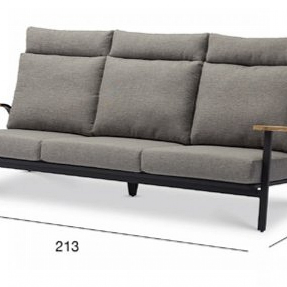 Комплект лаунж мебели Malmo Brafritid с 3-х местным диваном,антрацит/светло-серый, алюминий фото 6