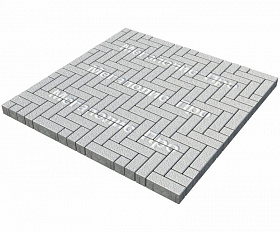 Тротуарная плитка Выбор Паркет Б.4.П.6 Белый Гранит