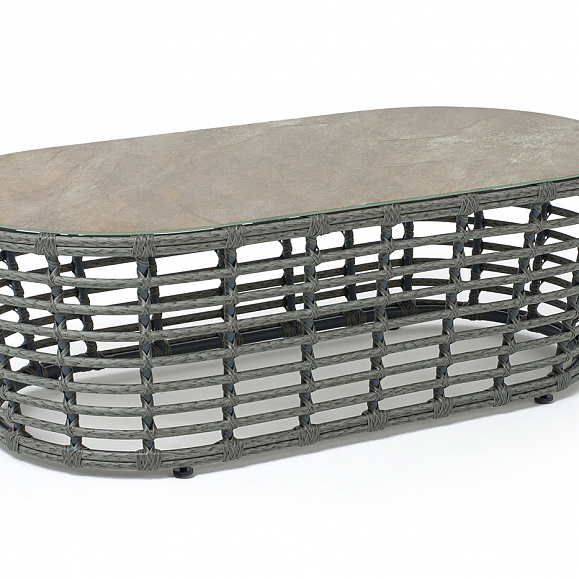 Валенсия журнальный столик из искусственного ротанга, цвет серый фото 1