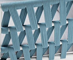 Кресло Диего 4SIS плетеное из роупа, каркас алюминий светло-серый (RAL7035) муар, роуп бирюзовый круглый, ткань светло-серая