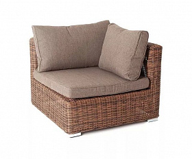 Диван трансформирующийся Лунго 4SIS из искусственного ротанга, цвет коричневый