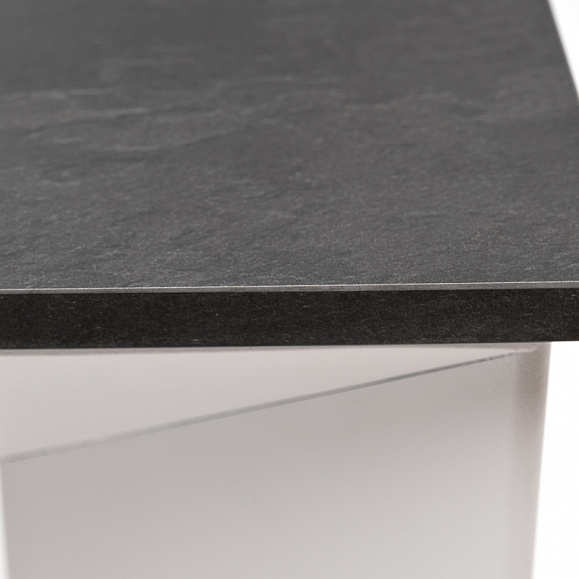 Венето обеденный стол из HPL 90х90см, цвет серый гранит, каркас белый фото 5