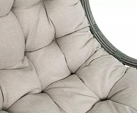 Подвесное кресло Венеция 4SIS из искусственного ротанга, цвет серый с бежевой подушкой