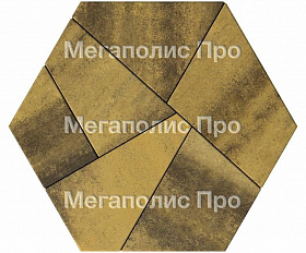 Тротуарная плитка Выбор Оригами Б.4.Фсм.8 80 мм Листопад Янтарный