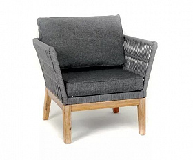 Кресло Мальорка 4SIS из роупа (веревки), цвет темно-серый