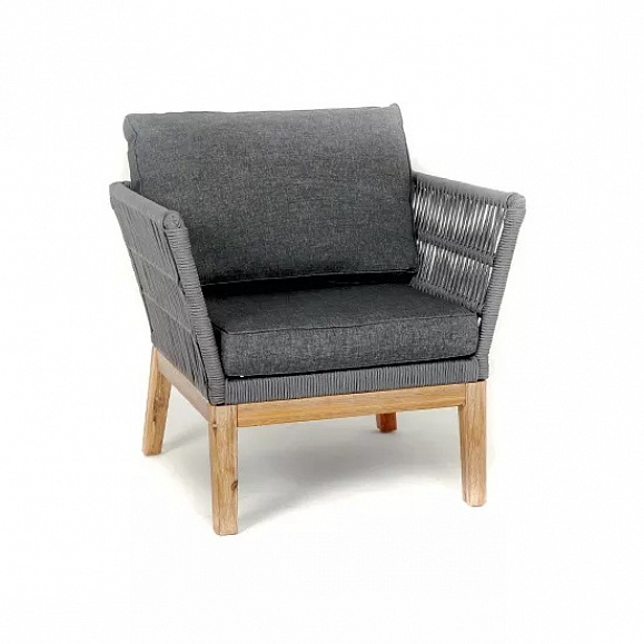 Кресло Мальорка 4SIS из роупа (веревки), цвет темно-серый фото 3